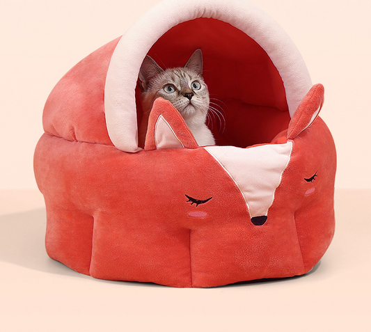 Fun & Cozy Fox Shape Pet Bed